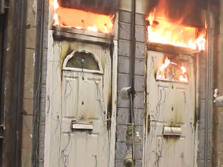 Fire Door Test image Fire door test in progress