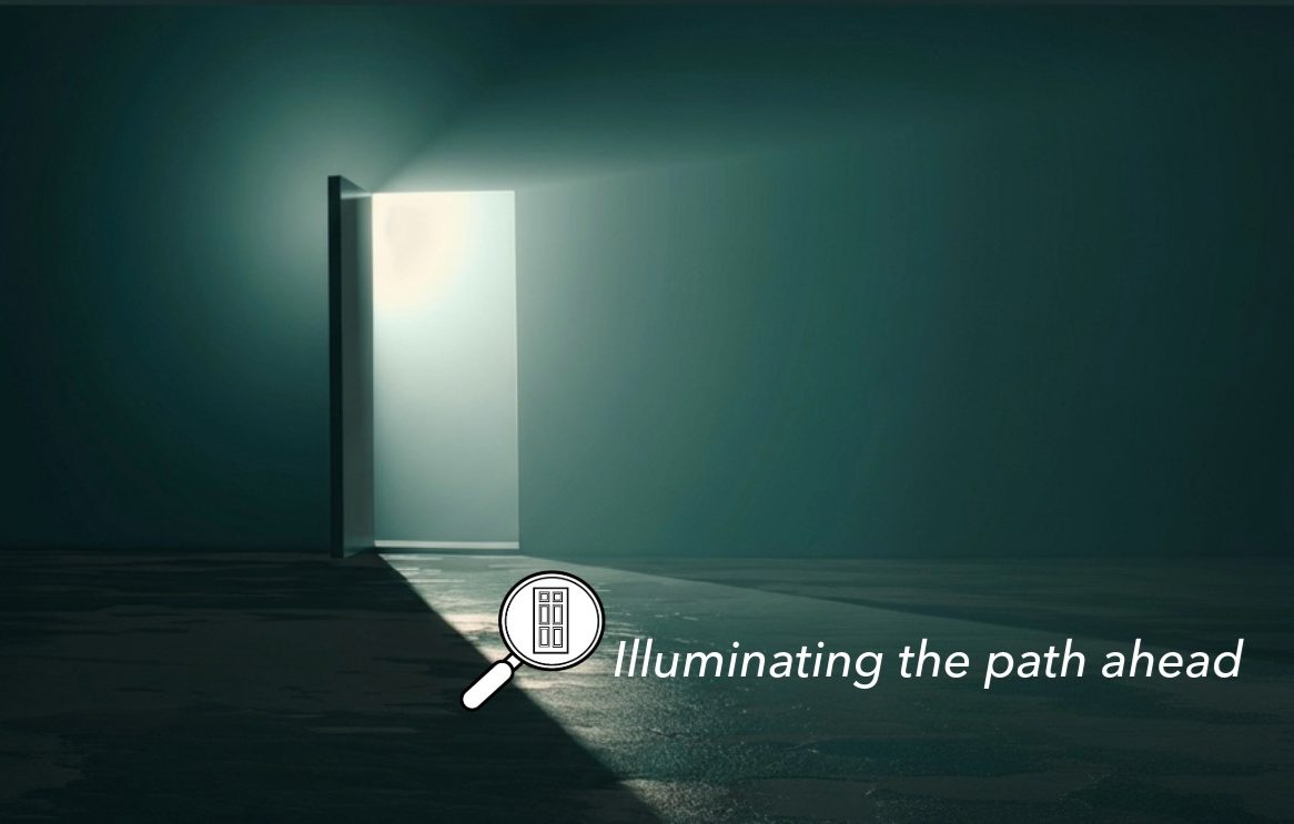 ADOORABILITY Brand Image ADOORABILITY brand image - open door with lots of light flooding through with the text "Illuminating the path ahead"